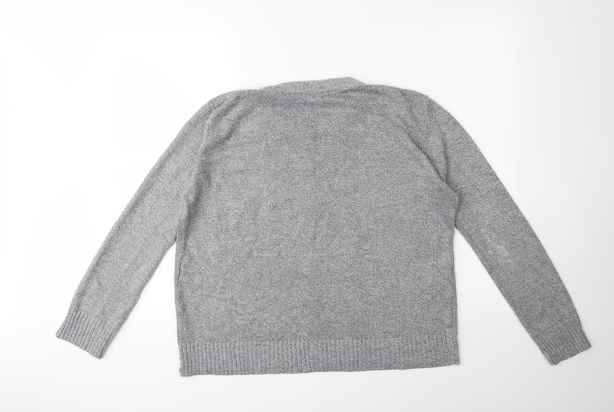 Chic London Paris Womens Grey  Knit Pullover Jumper Size M