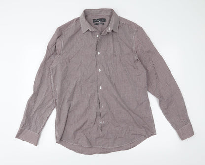 Primark Mens Red Check   Button-Up Size 16
