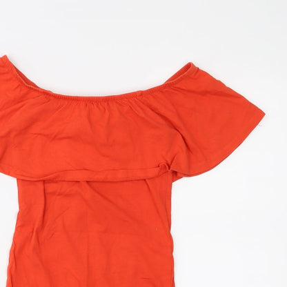 Primark Womens Orange  Jersey Basic T-Shirt Size 6