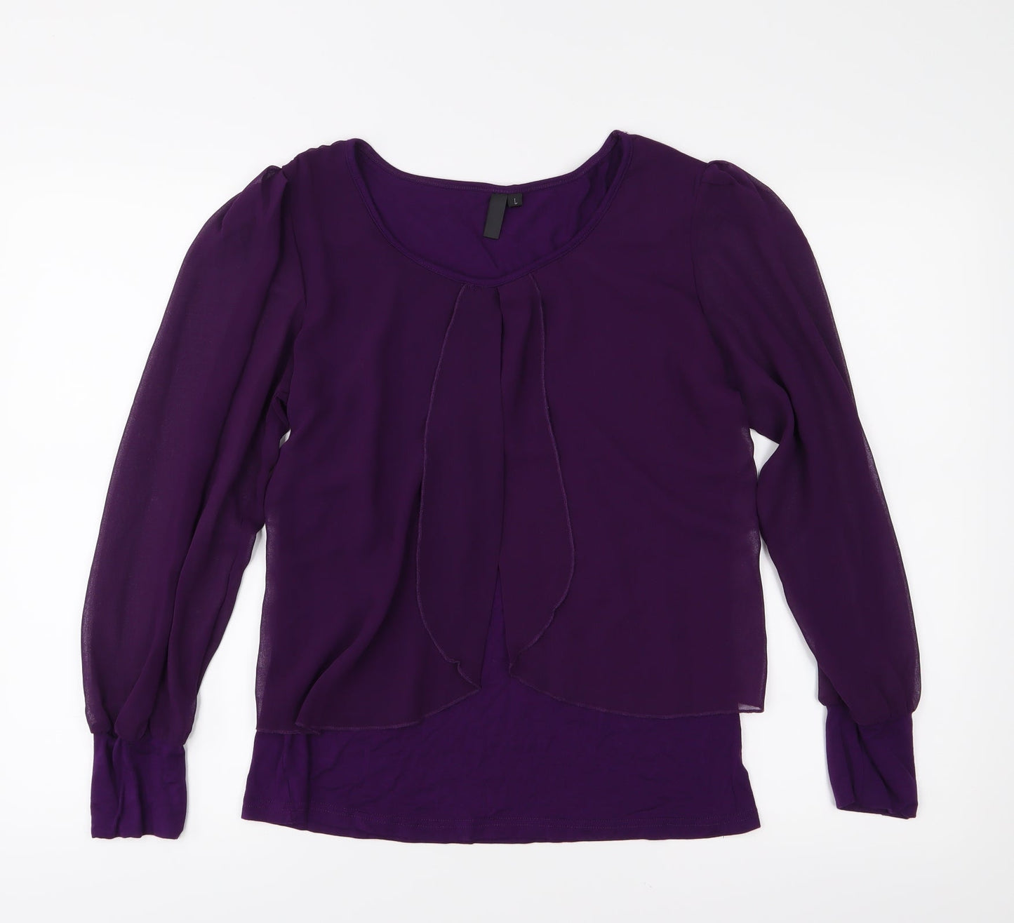 Womens UK Size L Preworn Purple Basic Blouse