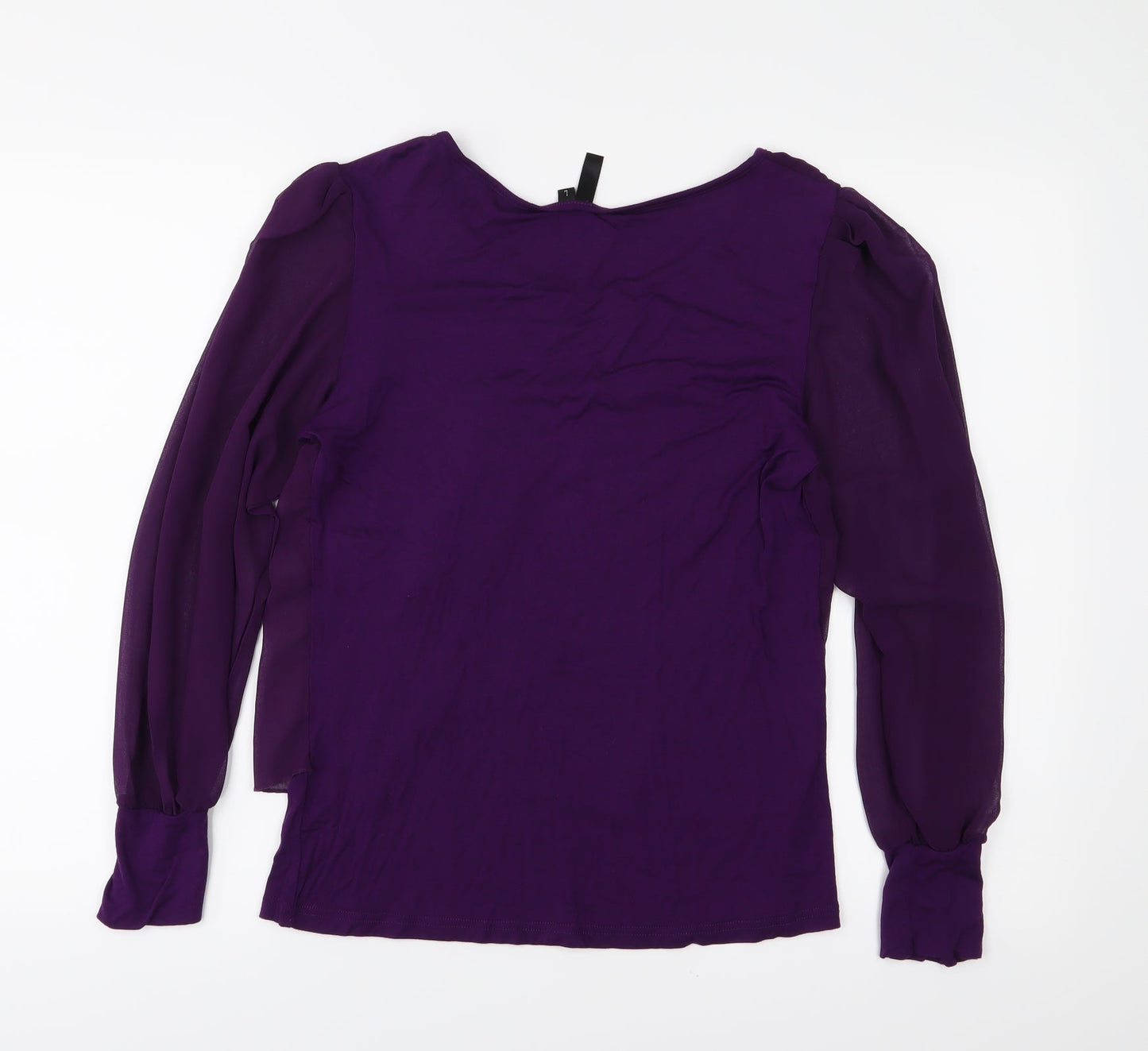 Womens UK Size L Preworn Purple Basic Blouse