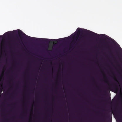 Womens UK Size L Preworn Purple Basic Blouse