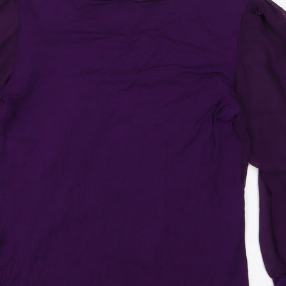 Womens UK Size L Preworn Purple Basic Blouse