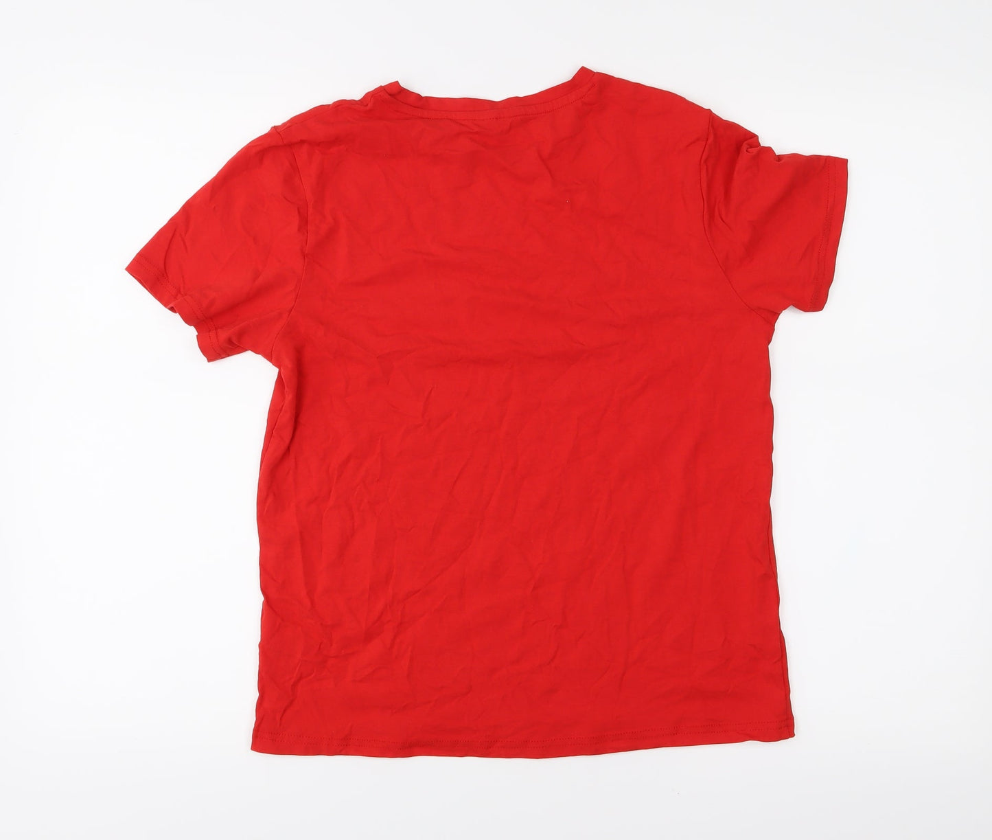 Womens UK Size S Preworn Red Basic T-Shirt