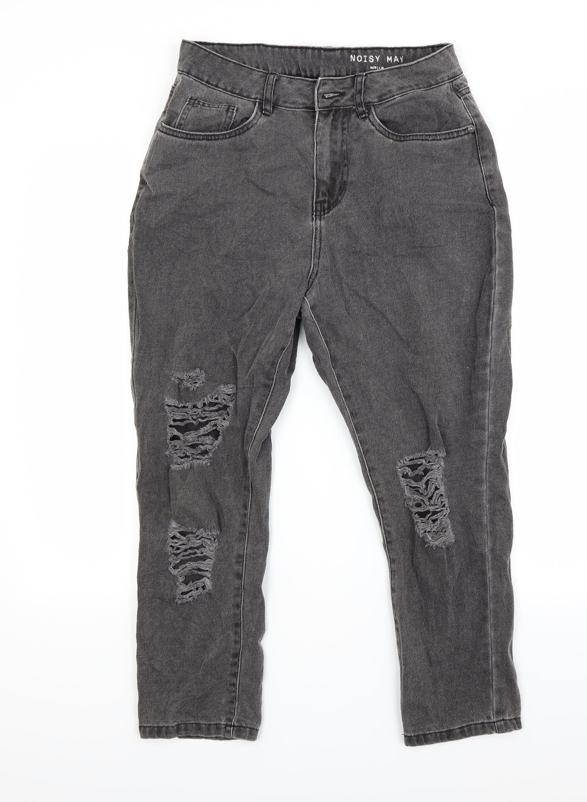 Noisy may Womens Black  Denim Tapered Jeans Size 10 L28 in