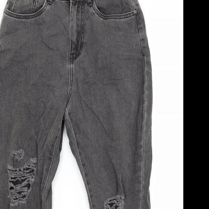 Noisy may Womens Black  Denim Tapered Jeans Size 10 L28 in