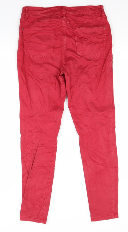 Womens UK Size 10 Marks and Spencer Regular Fit Flared Red Jeans