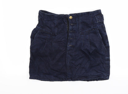 Womens UK Size 8 Topshop Mini Denim Skirt