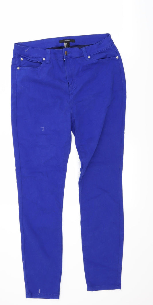 FOREVER 21 Womens Blue  Denim Skinny Jeans Size 10 L27 in