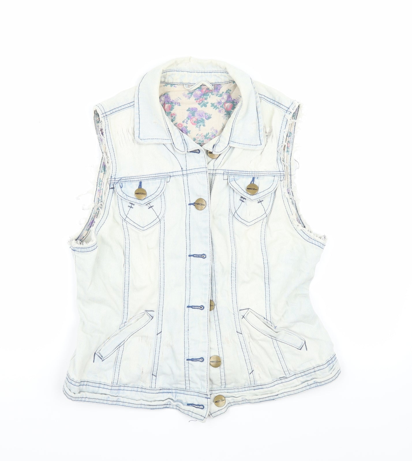 Newlook Womens Blue   Jacket Waistcoat Size 10