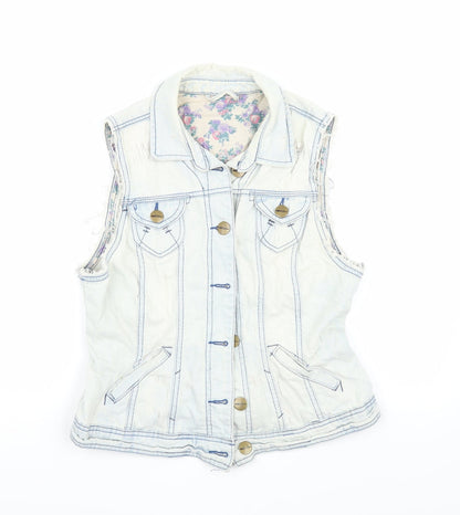 Newlook Womens Blue   Jacket Waistcoat Size 10