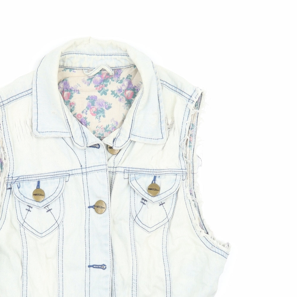 Newlook Womens Blue   Jacket Waistcoat Size 10
