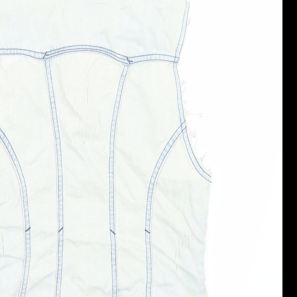Newlook Womens Blue   Jacket Waistcoat Size 10