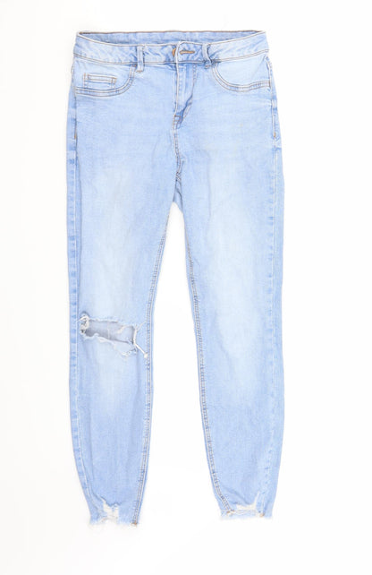 Womens UK Size  Preworn Regular Fit Cropped Blue Jeans