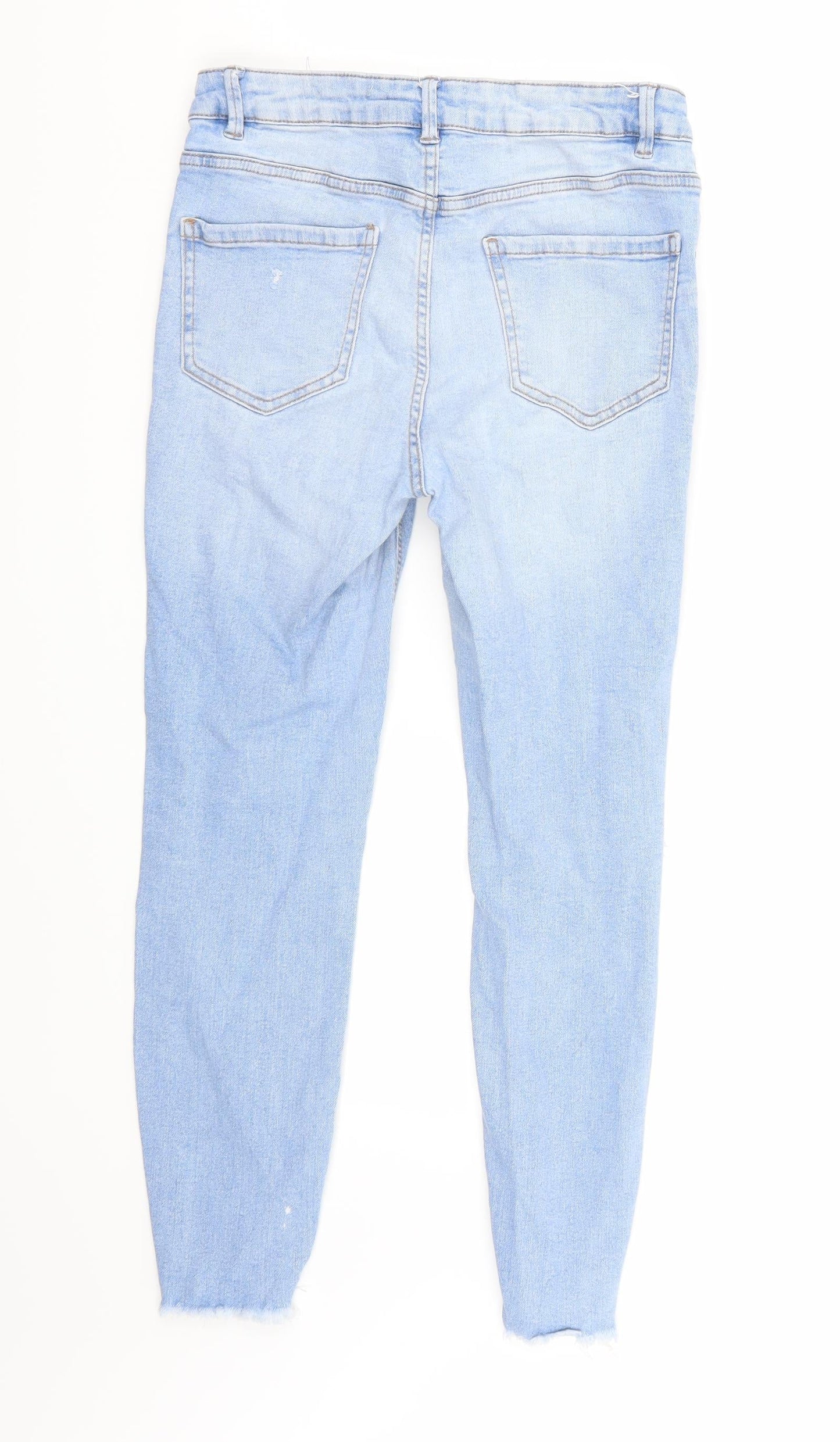 Womens UK Size  Preworn Regular Fit Cropped Blue Jeans