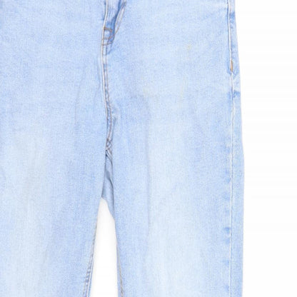 Womens UK Size  Preworn Regular Fit Cropped Blue Jeans