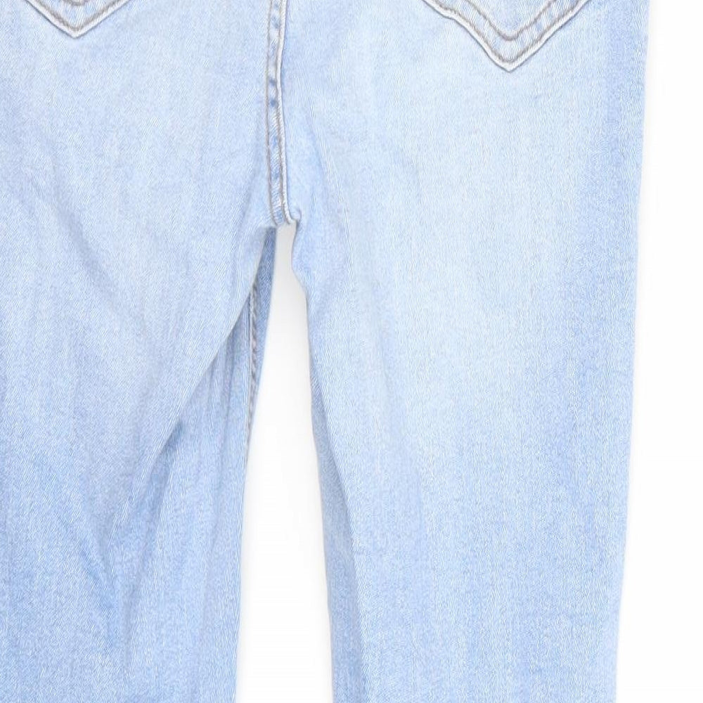 Womens UK Size  Preworn Regular Fit Cropped Blue Jeans