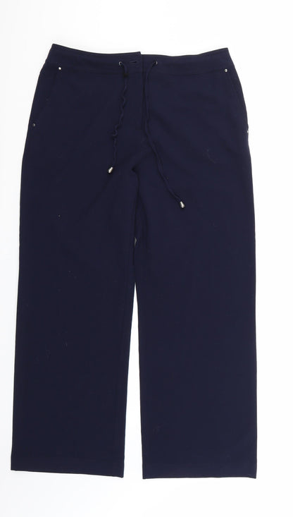 Isle Womens Blue   Trousers  Size 14 L28 in