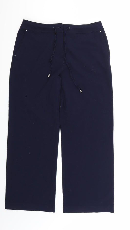 Isle Womens Blue   Trousers  Size 14 L28 in