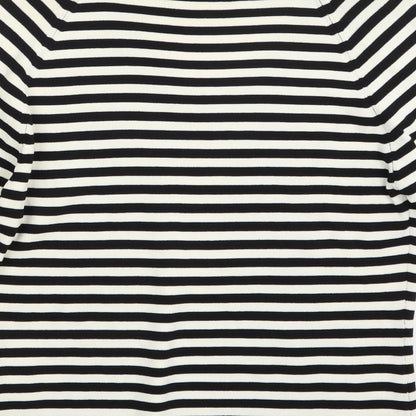 Joella Di Marco Womens White Striped  Pullover Jumper Size L