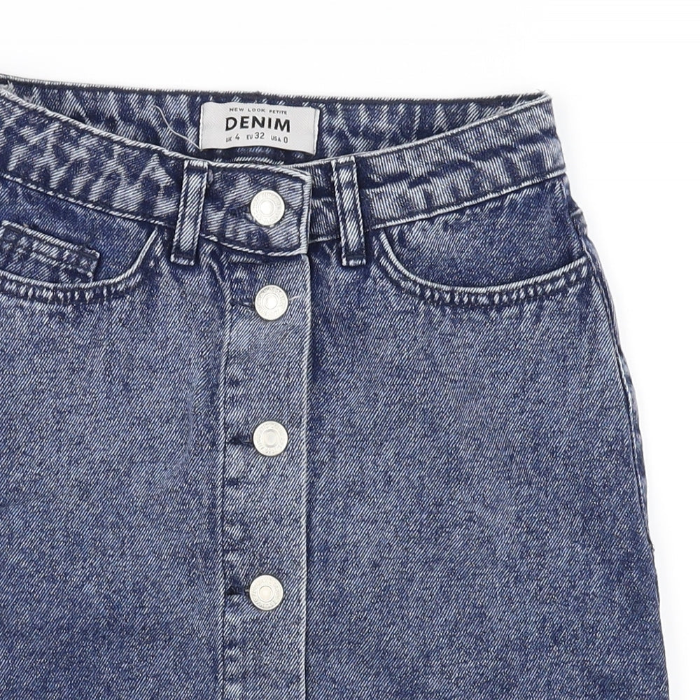 New Look Womens Blue   A-Line Skirt Size 4