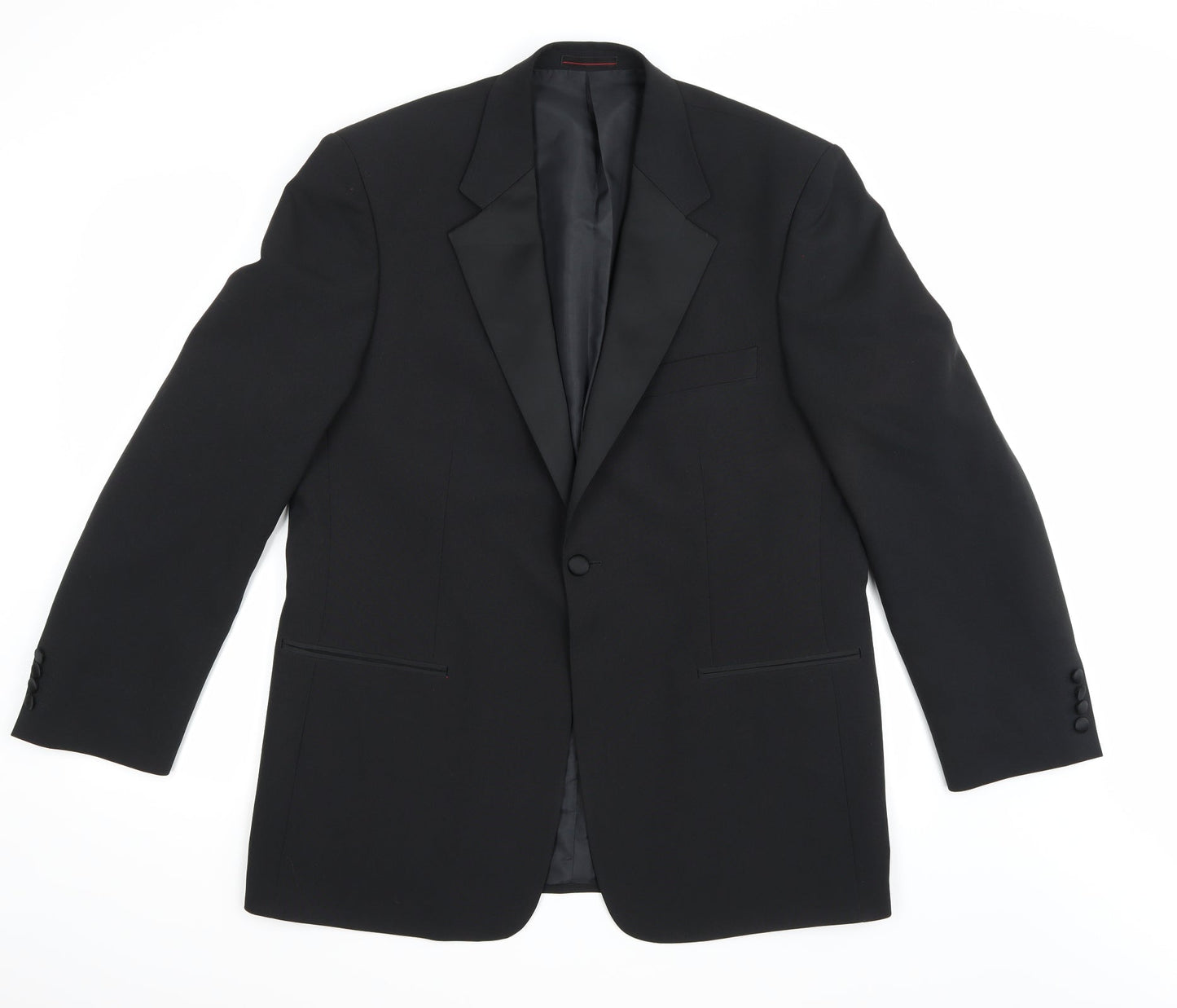 1860 Menswear Mens Black  Rayon Jacket Suit Jacket Size 42