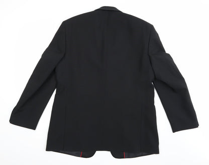 1860 Menswear Mens Black  Rayon Jacket Suit Jacket Size 42