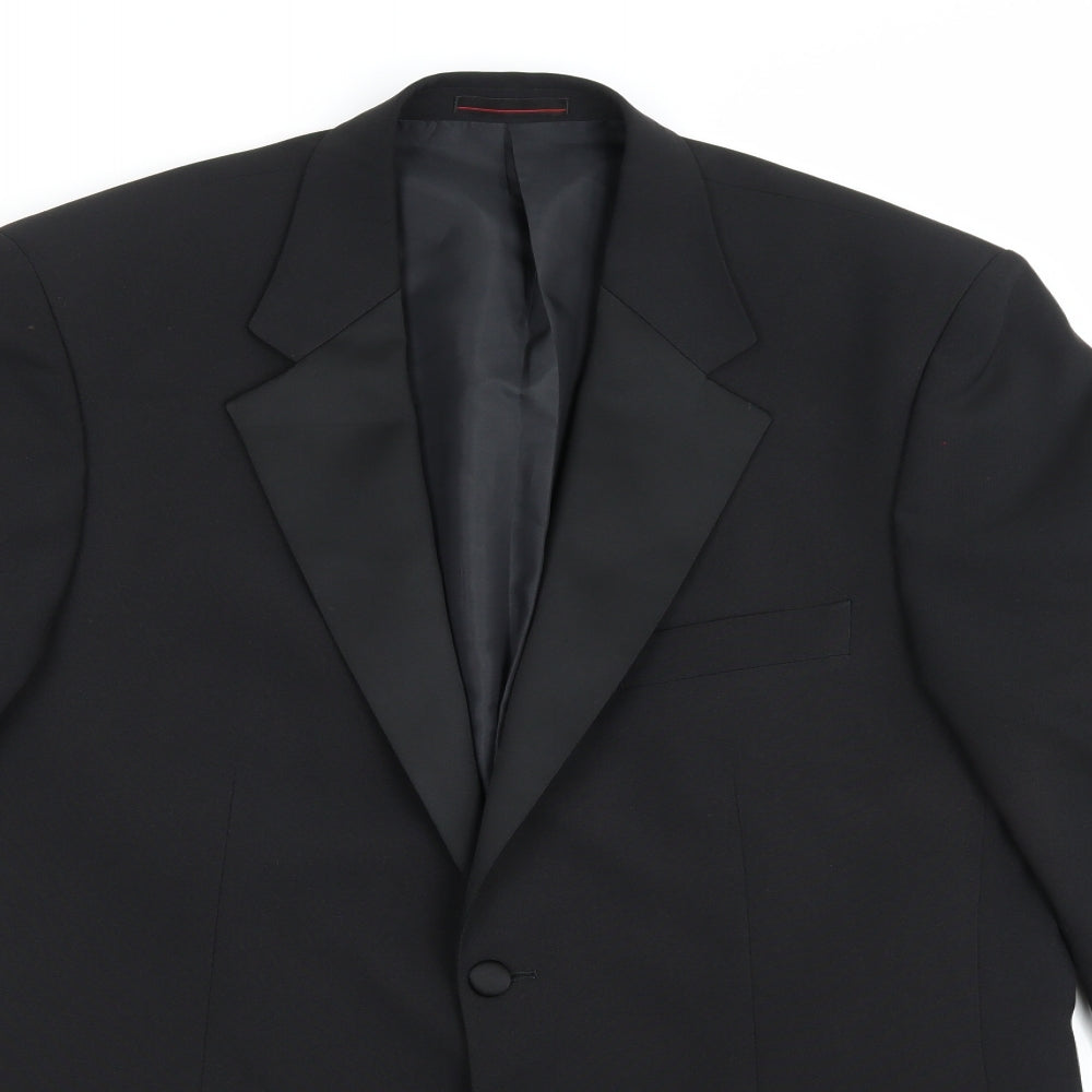 1860 Menswear Mens Black  Rayon Jacket Suit Jacket Size 42