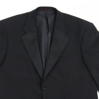 1860 Menswear Mens Black  Rayon Jacket Suit Jacket Size 42