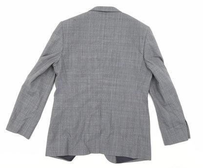 Taylor & Cutter Mens Grey Check Rayon Jacket Suit Jacket Size 40