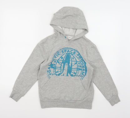 F&F Boys Grey  Jersey Pullover Hoodie Size 9-10 Years