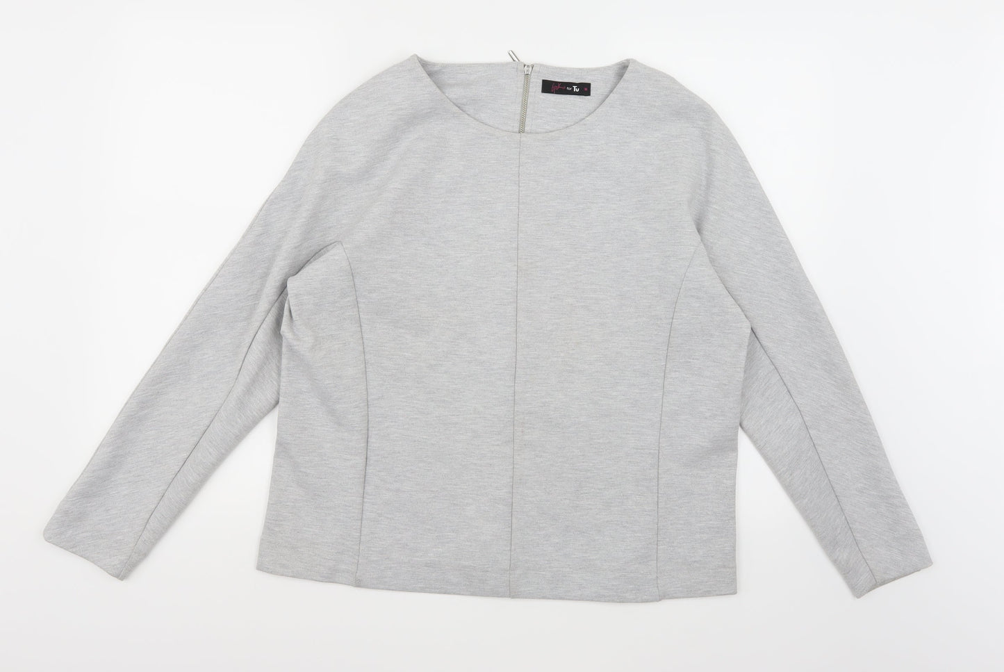 TU Womens Grey  Jersey Full Zip Sweatshirt Size 16