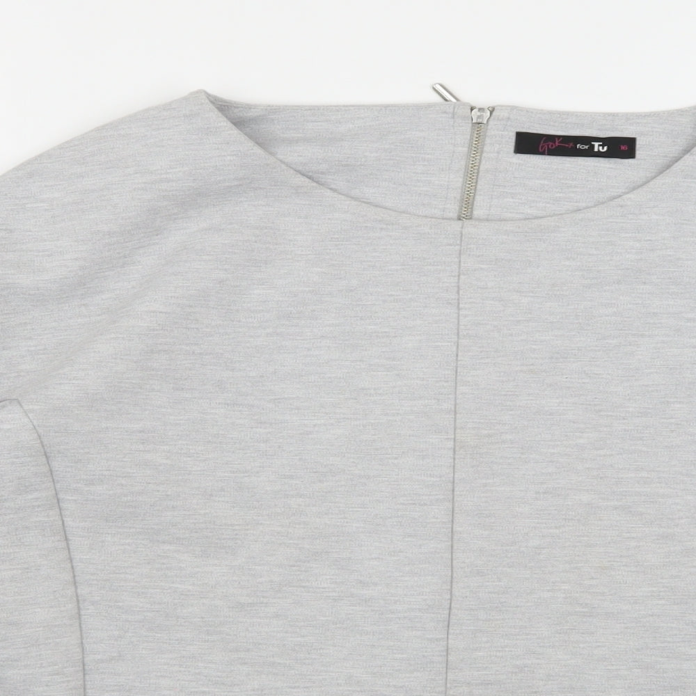 TU Womens Grey  Jersey Full Zip Sweatshirt Size 16