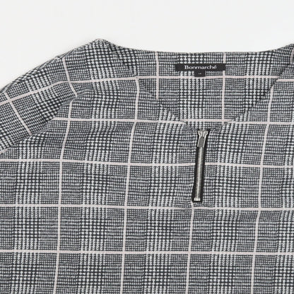 Bonmarché Womens Grey Check Jersey Pullover Sweatshirt Size 14