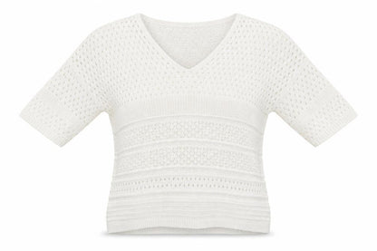 Papaya Womens White  Knit Pullover Jumper Size M