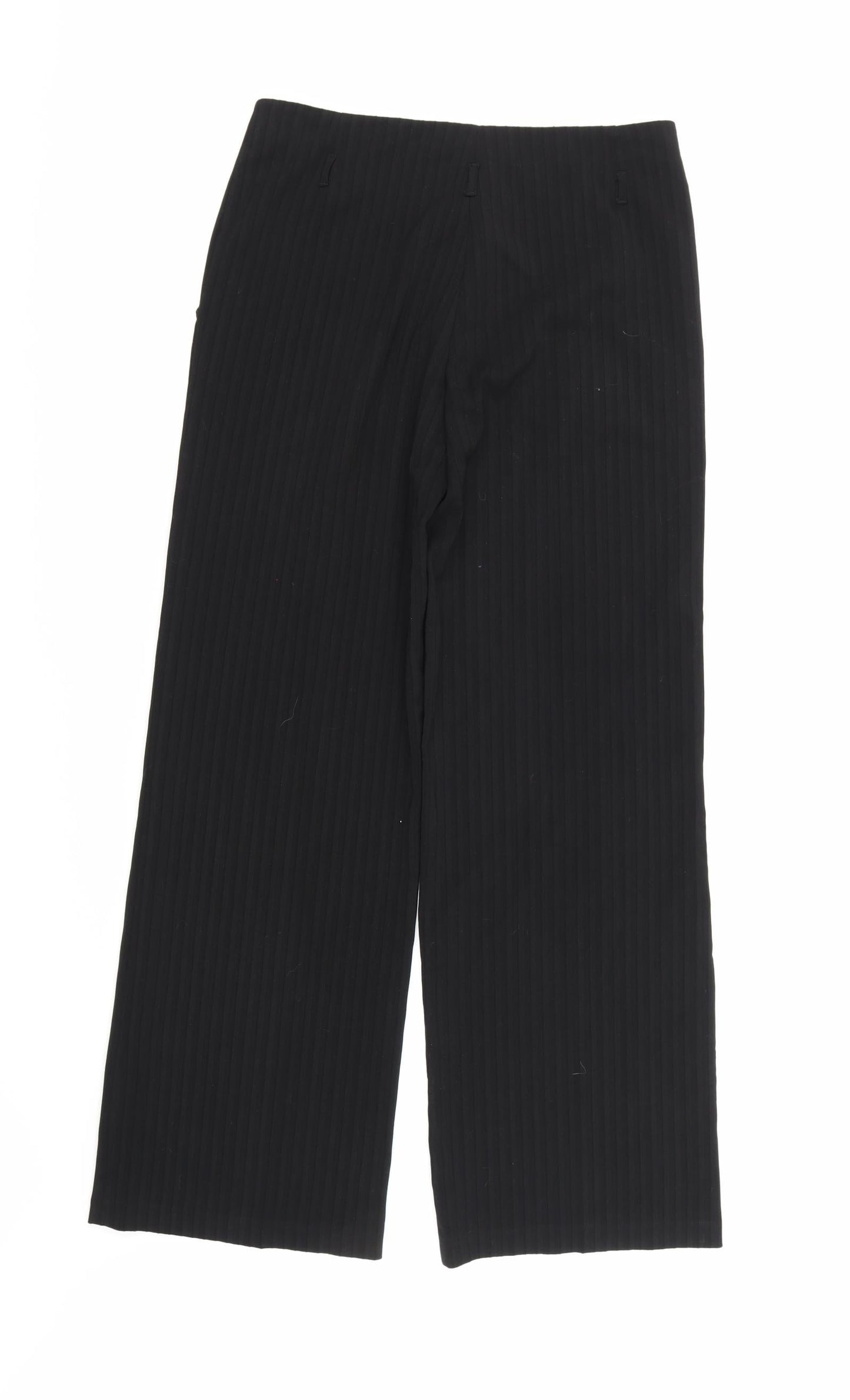George Womens Black Striped Rayon Trousers  Size 10 L30 in