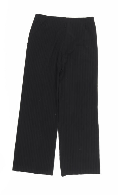 George Womens Black Striped Rayon Trousers  Size 10 L30 in