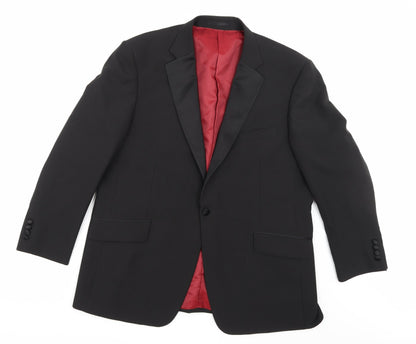 Mens UK Size 46 Charlton Gray Regular Black Suit Jacket