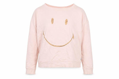 Smiley Girls Pink  Jersey Pullover Sweatshirt Size 12 Years  - smiley face