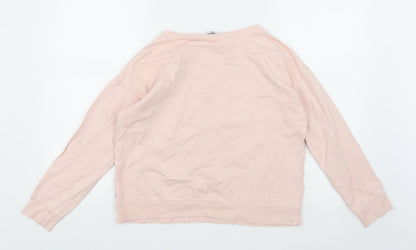 Smiley Girls Pink  Jersey Pullover Sweatshirt Size 12 Years  - smiley face