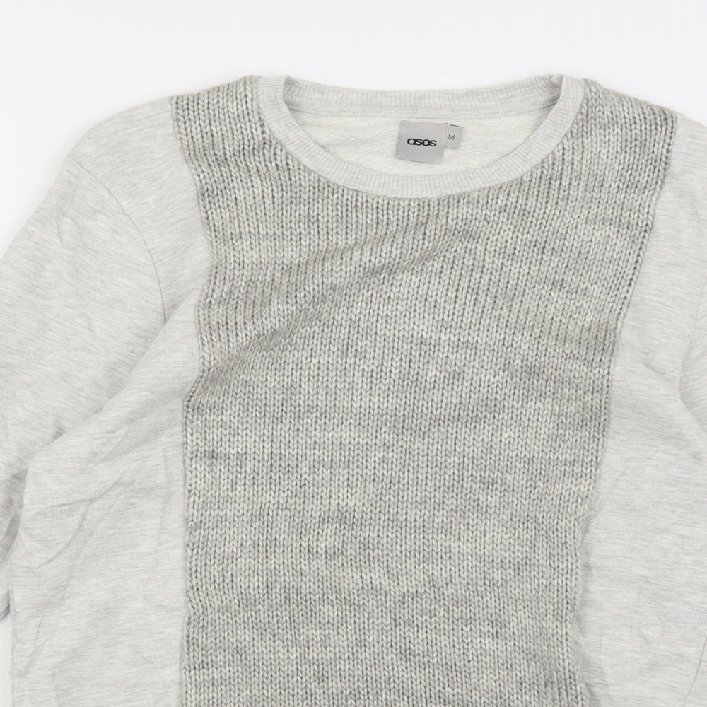 Mens UK Size M ASOS Grey Pullover Sweatshirt