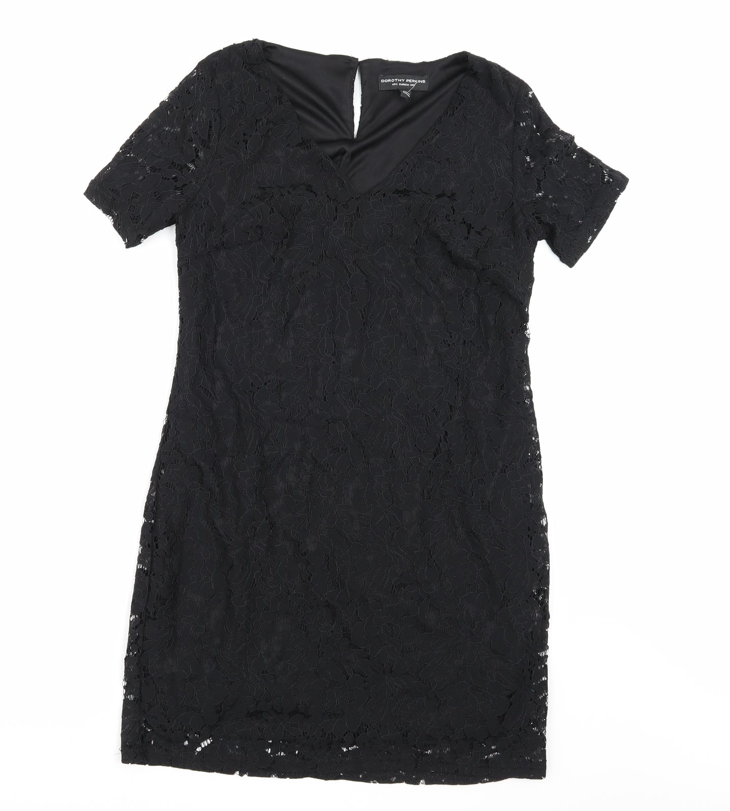 Dorothy Perkins Womens Black Floral  A-Line  Size 6