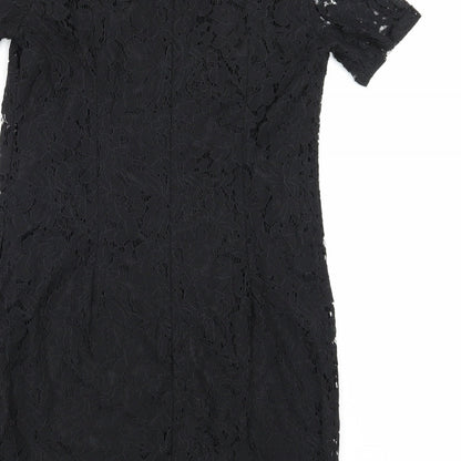 Dorothy Perkins Womens Black Floral  A-Line  Size 6