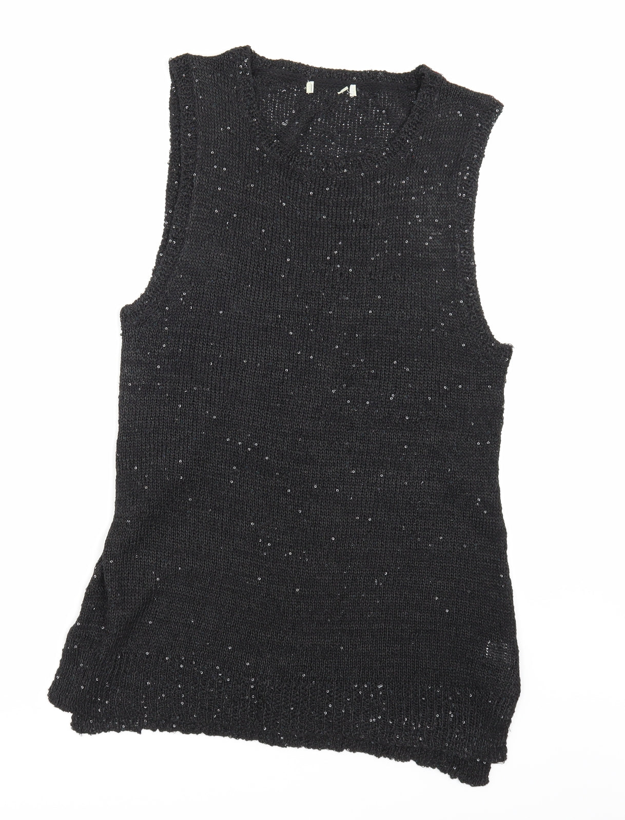 Womens UK Size 10 Preworn Black Basic Tank