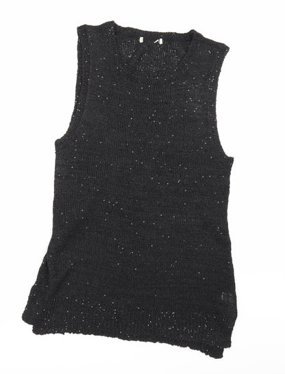 Womens UK Size 10 Preworn Black Basic Tank