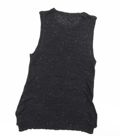 Womens UK Size 10 Preworn Black Basic Tank