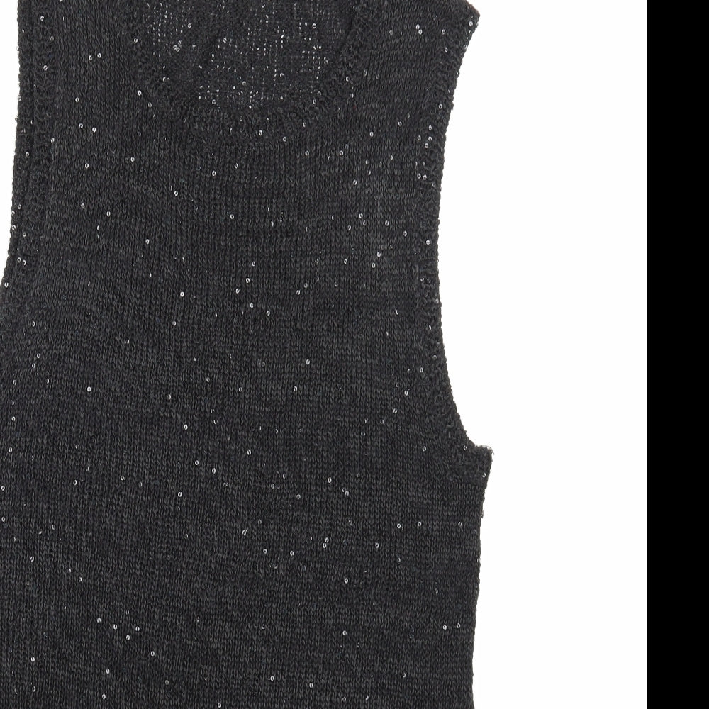 Womens UK Size 10 Preworn Black Basic Tank