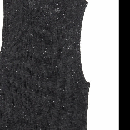 Womens UK Size 10 Preworn Black Basic Tank