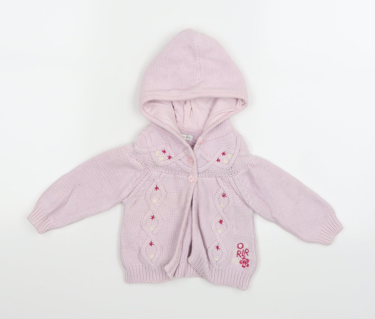 Debenhams Girls Pink  Knit Cardigan Jumper Size 3-6 Months