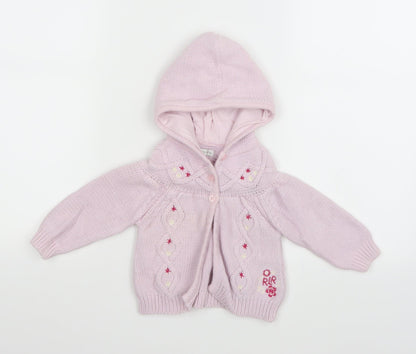 Debenhams Girls Pink  Knit Cardigan Jumper Size 3-6 Months